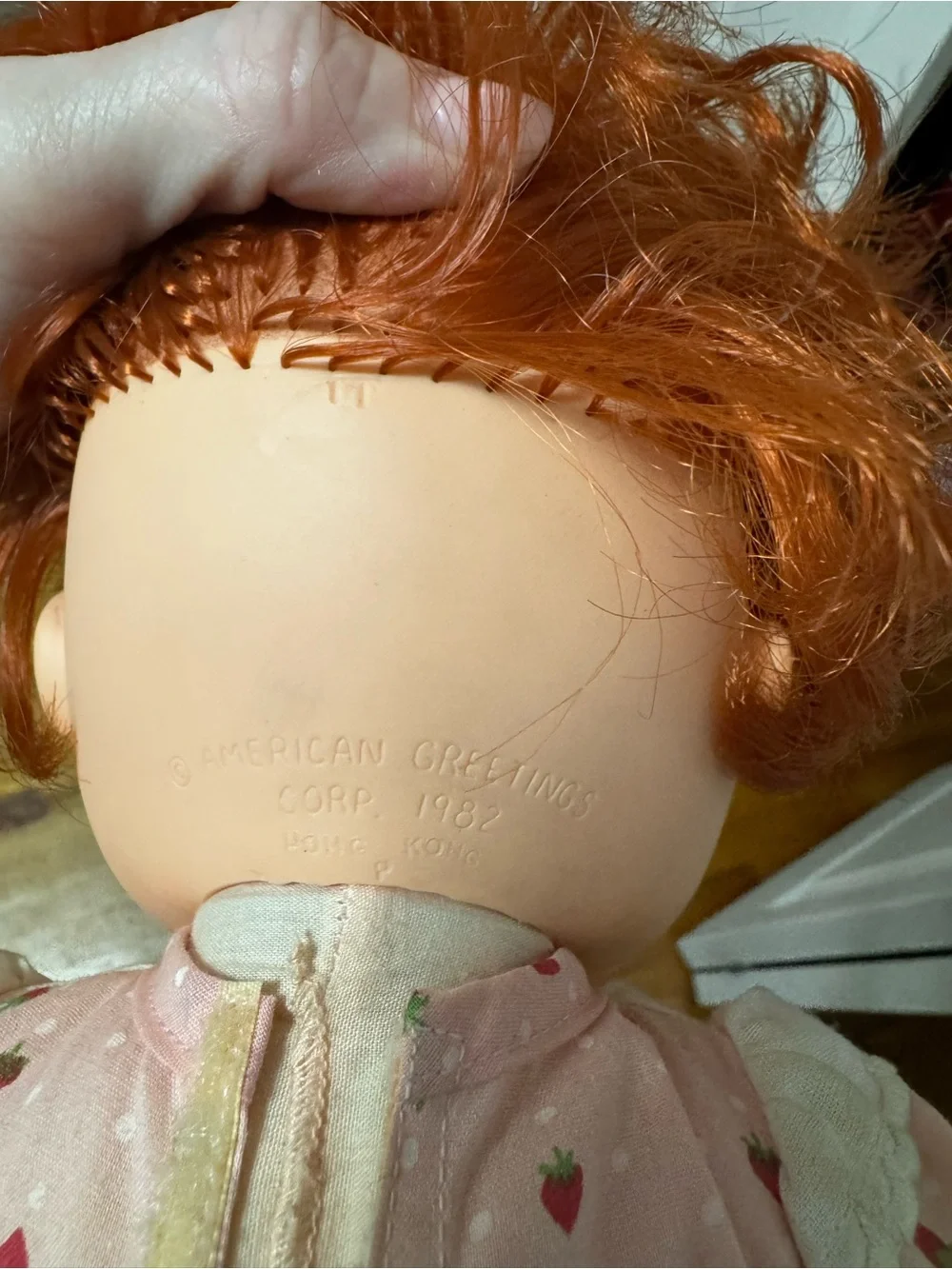 American Greetings Strawberry Shortcake Red-Haired Baby Doll in Pink Outfit